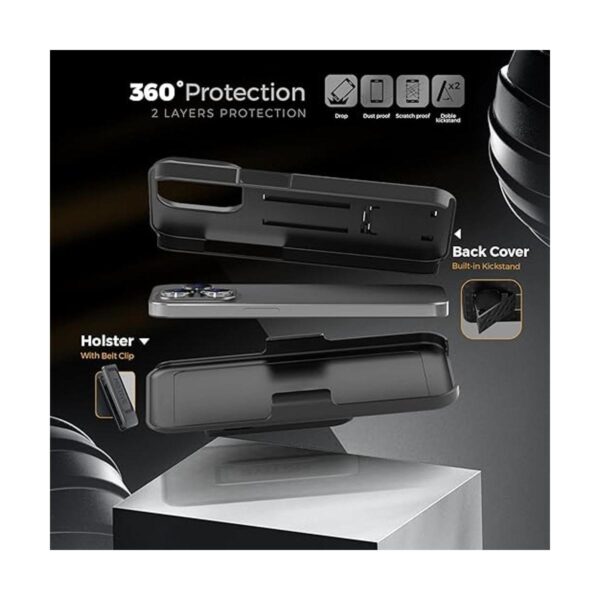 MOTIVE Funda para iPhone 14 Pro Max funda con clip para_4