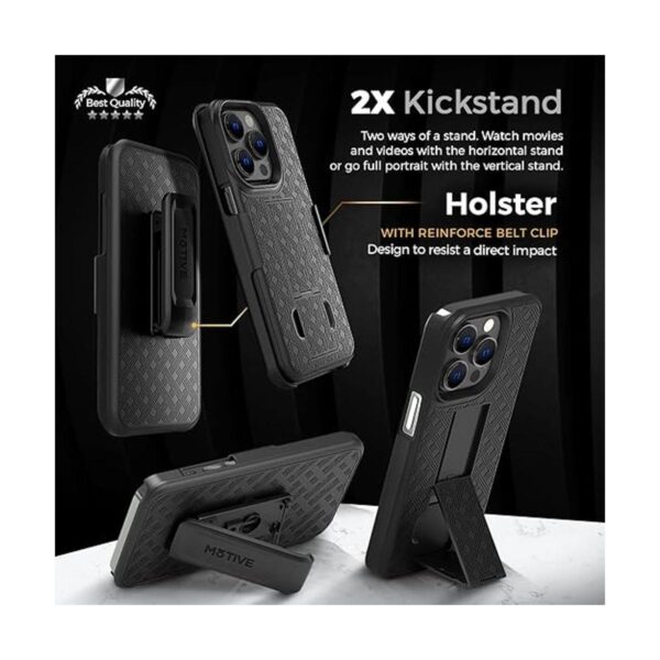 MOTIVE Funda para iPhone 14 Pro Max funda con clip para_2