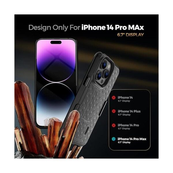 MOTIVE Funda para iPhone 14 Pro Max funda con clip para_5