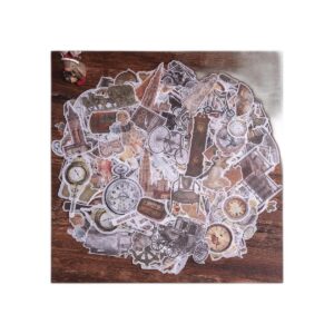 Calcomanías vintage Washi para diarios de basura_1