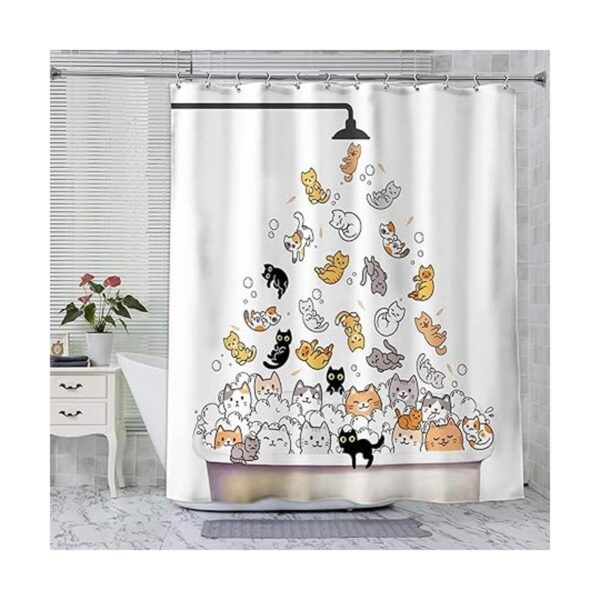 SVBright Linda cortina de ducha de gato para niños de 72
