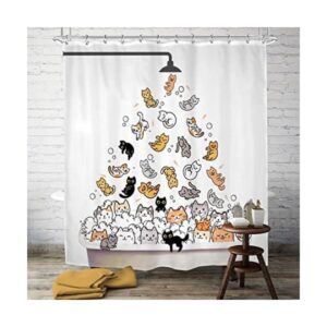 SVBright Linda cortina de ducha de gato para niños de 72