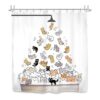 SVBright Linda cortina de ducha de gato para niños de 72