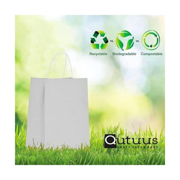 Qutuus 100 bolsas de regalo de papel kraft blanco a_3