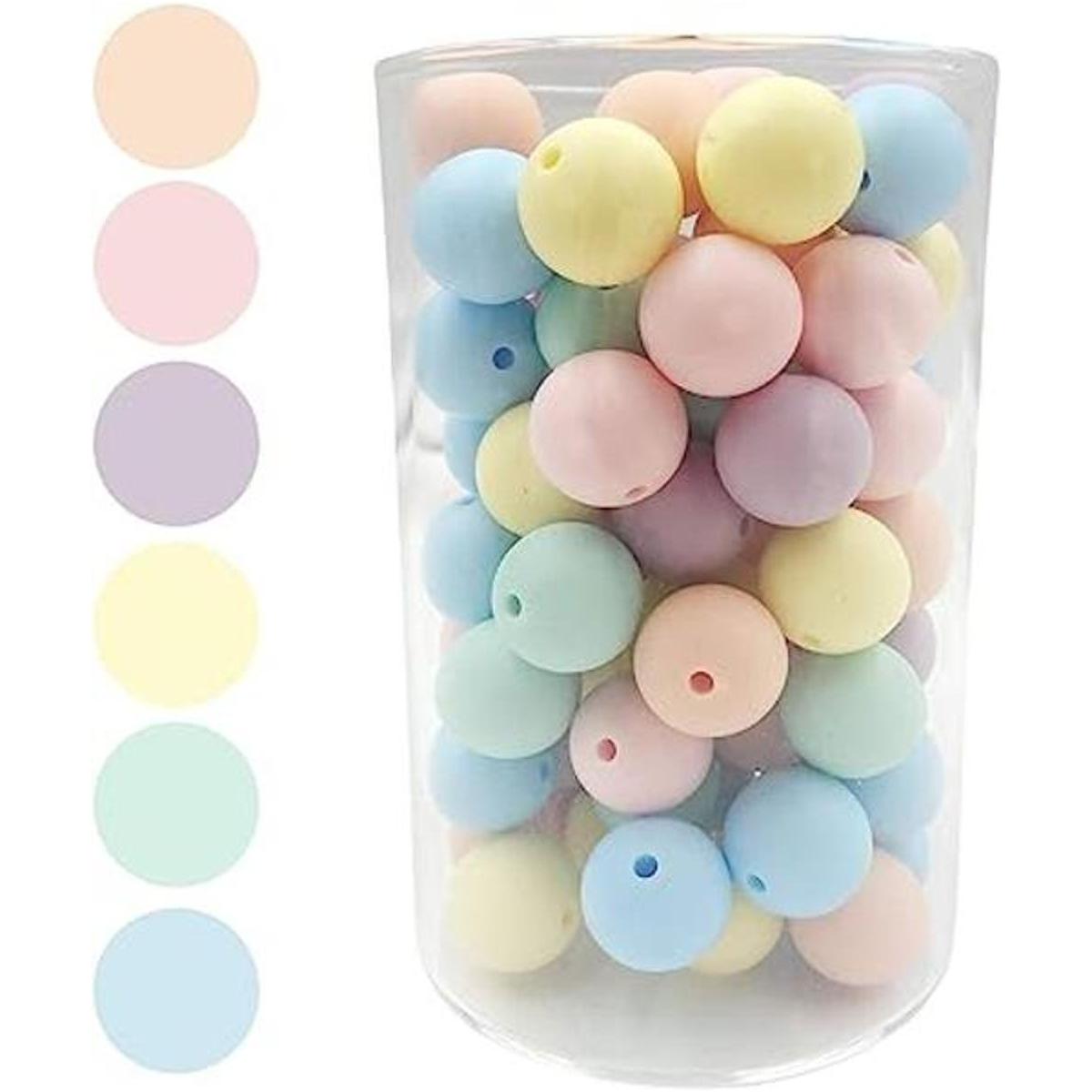 Cuentas de silicona de color caramelo de 0.591 in 50