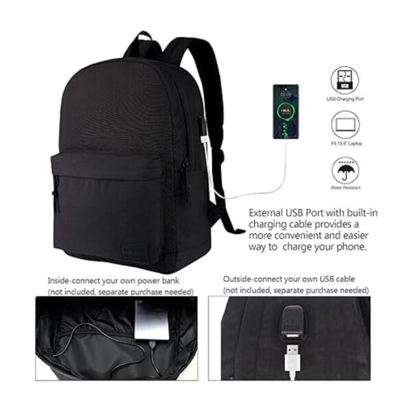 KOPHLY Mochila casual ligera para laptop con puerto de