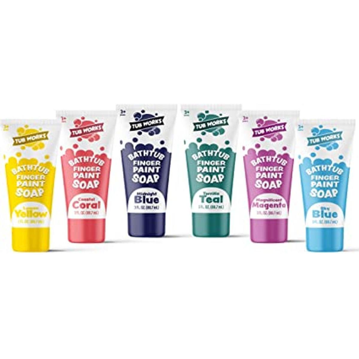 Tub Works Jabón de pintura para dedos para bañera colores
