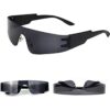 Gafas de sol futuristas envolventes de moda Y2K plateadas_4