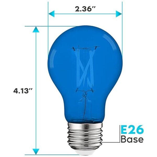 Luxrite Bombilla LED azul Edison A19 4.5 W equivalente a_3