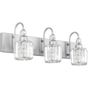 Ralbay Lámpara de tocador de cristal para baño 3 luces de