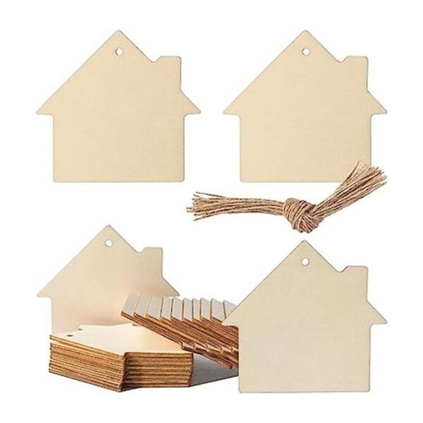 Casa de madera colgante con forma de casa madera sin