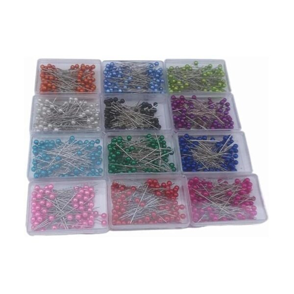 1200 pines de costura multicolor con cabeza de perla de