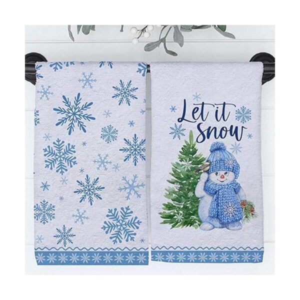 Seliem Winter Let it Snow Snowman Juego de 2 toallas de