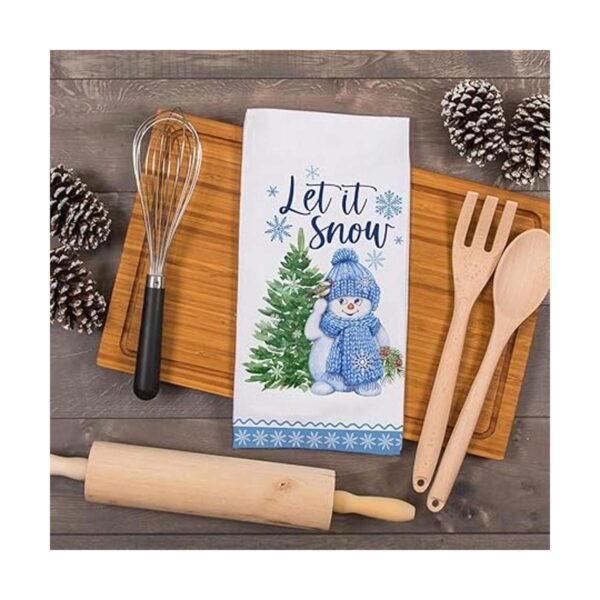 Seliem Winter Let it Snow Snowman Juego de 2 toallas de