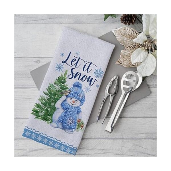 Seliem Winter Let it Snow Snowman Juego de 2 toallas de