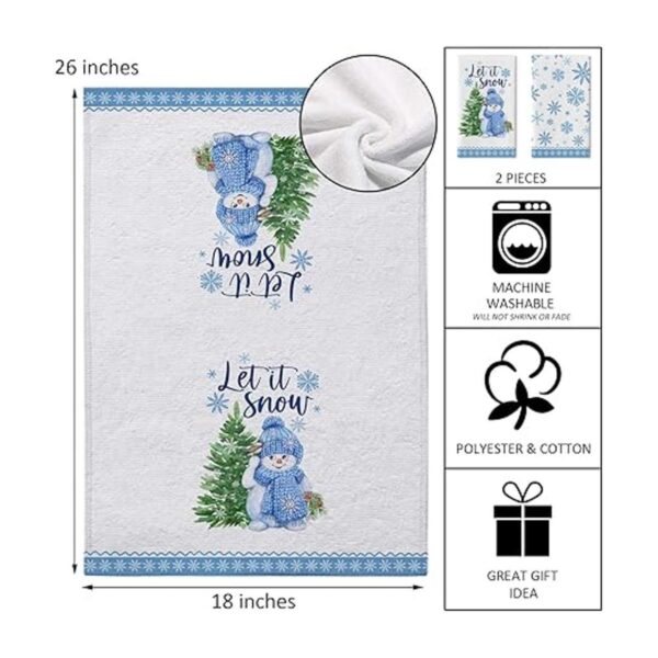Seliem Winter Let it Snow Snowman Juego de 2 toallas de