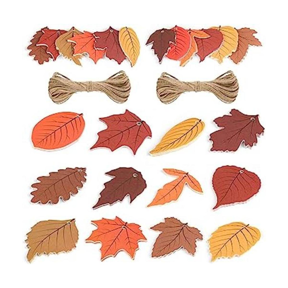 120 etiquetas de regalo de arce de hojas de otoño con