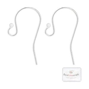 Beebeecraft 10 pares de ganchos de plata de ley 925 con