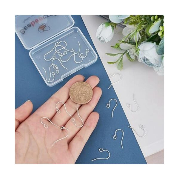 Beebeecraft 10 pares de ganchos de plata de ley 925 con