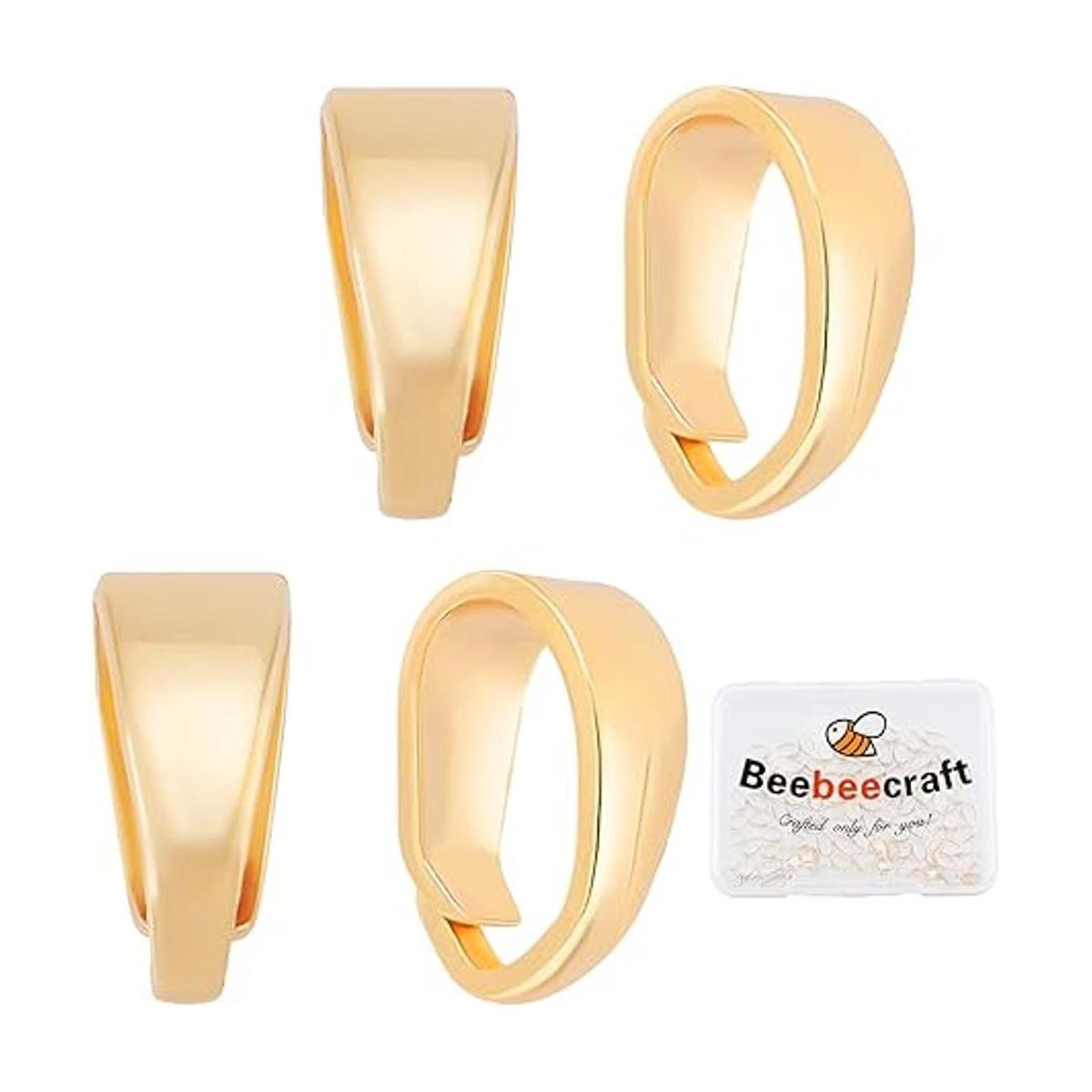 Beebeecraft 100 piezas de cierre de collar chapado en oro