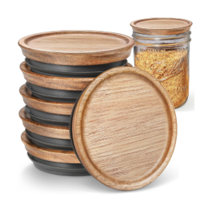 SKYBD Paquete de 6 tapas de almacenamiento de madera de_1