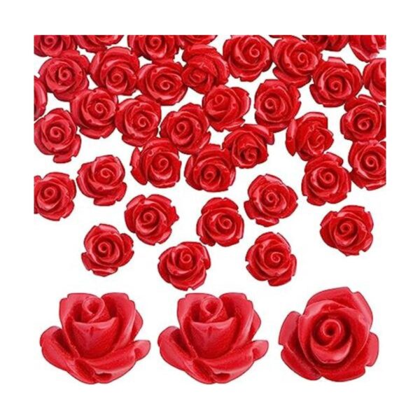 50 cuentas de rosa roja talladas en cinabrio de 0.394 in