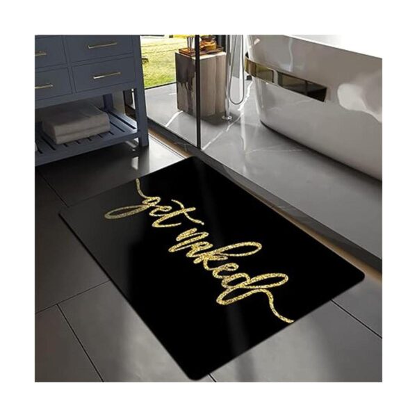 Alfombra de baño negra de secado rápido divertida_5