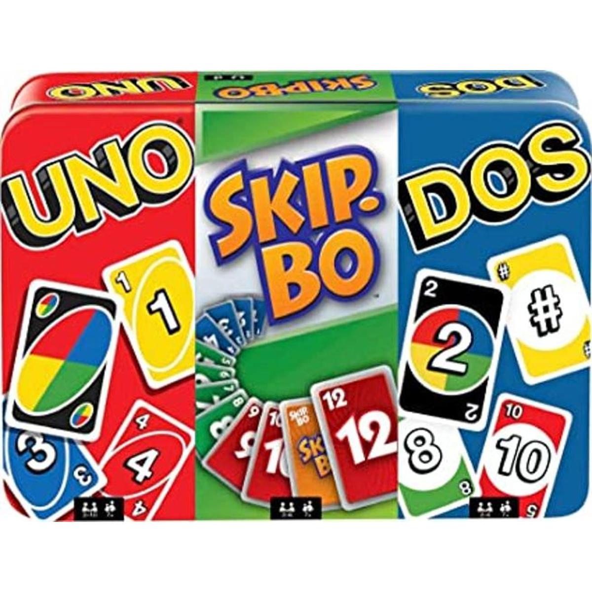 Juegos de cartas UNO DOS y SkipBo Bundle Juegos de viaje