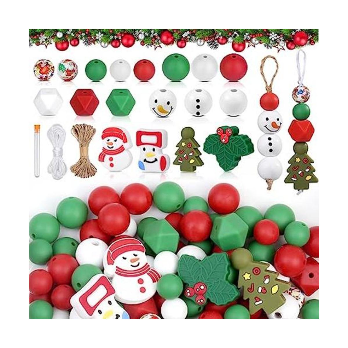 178 cuentas de silicona de Navidad cuentas sueltas de