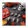 12 ganchos para cortina de ducha con calavera anillos