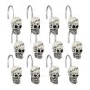 12 ganchos para cortina de ducha con calavera anillos