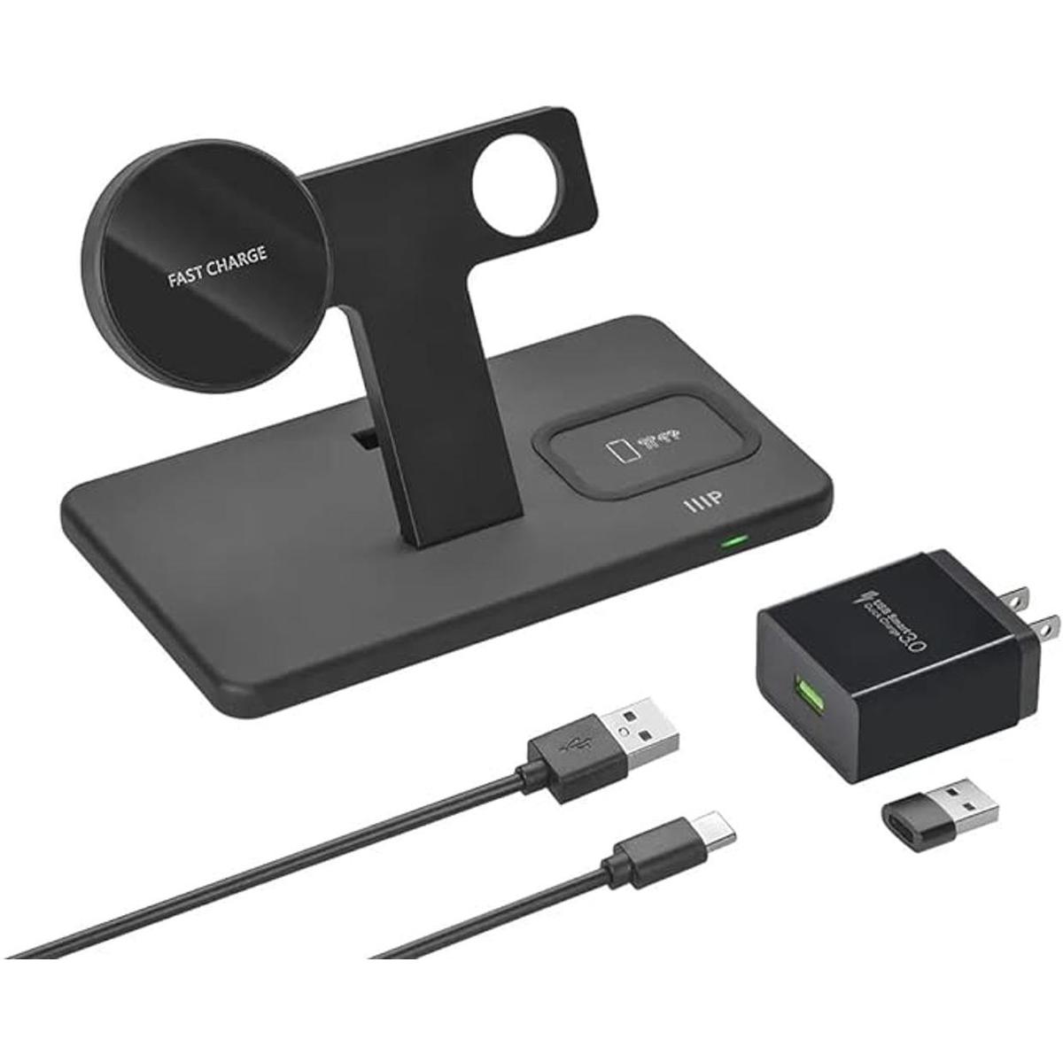Monoprice Magsafe Soporte de carga inalámbrico 3 en 1