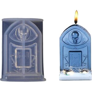 Molde de silicona de lápida de calavera de Halloween_1