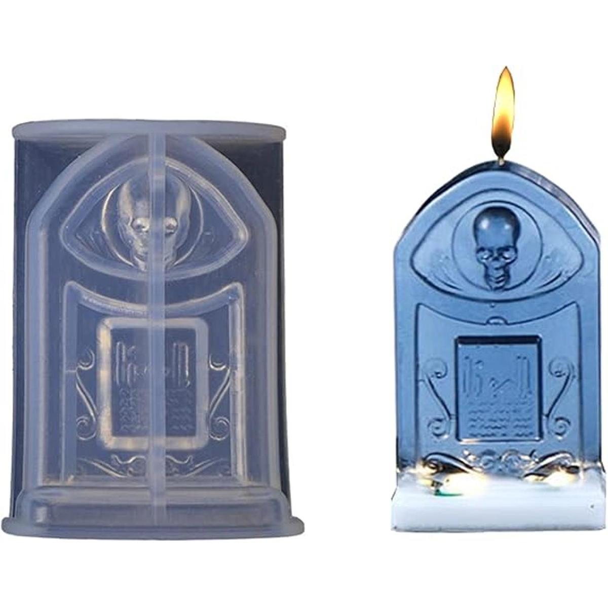 Molde de silicona de lápida de calavera de Halloween