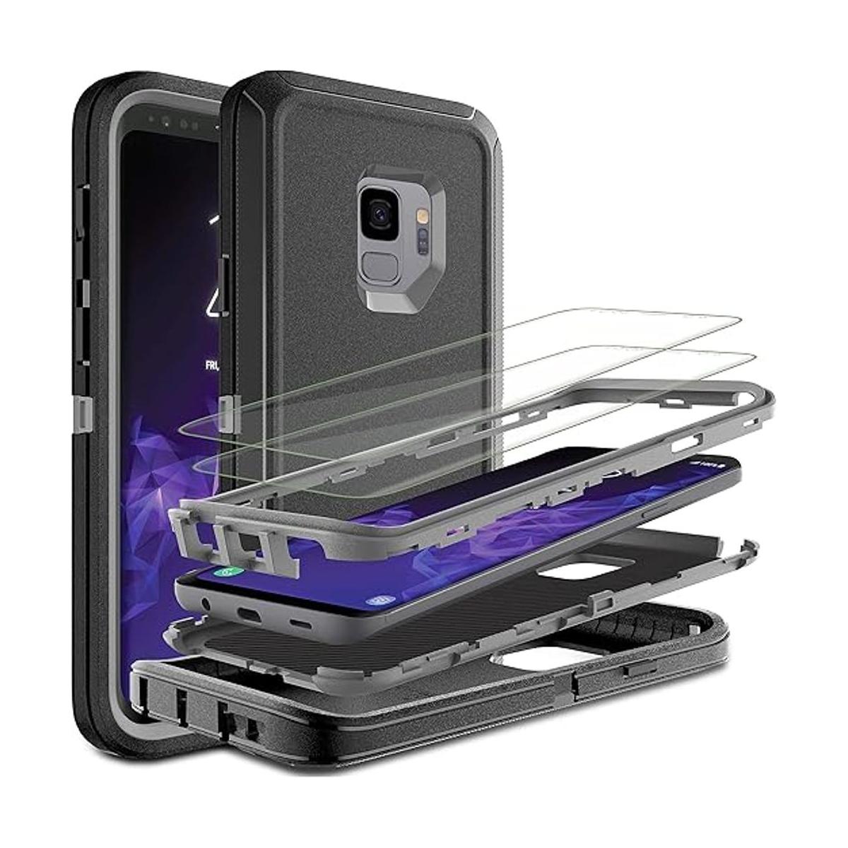 HONGAMY Funda para Galaxy S9 con protector de pantalla de