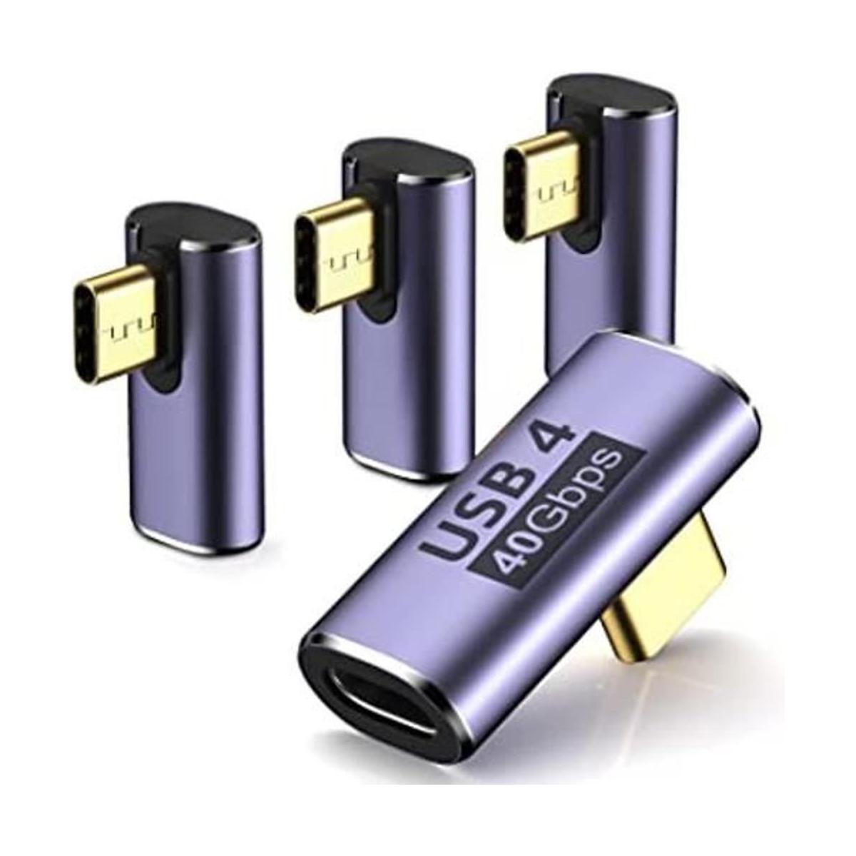Adaptador USB C de ángulo recto paquete de 4 Adaptador