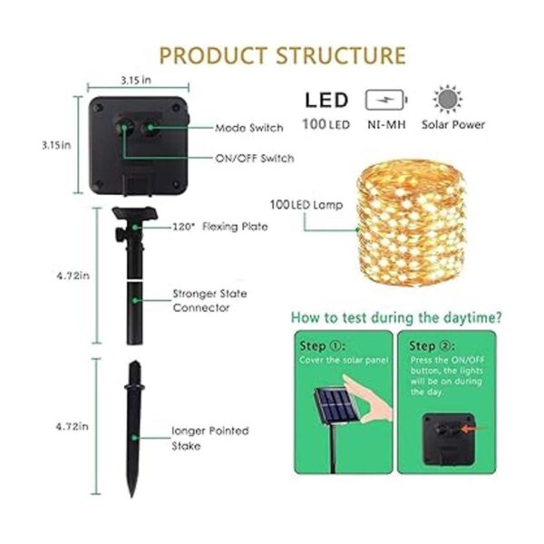 BHCLIGHT Guirnalda de luces solares para exteriores