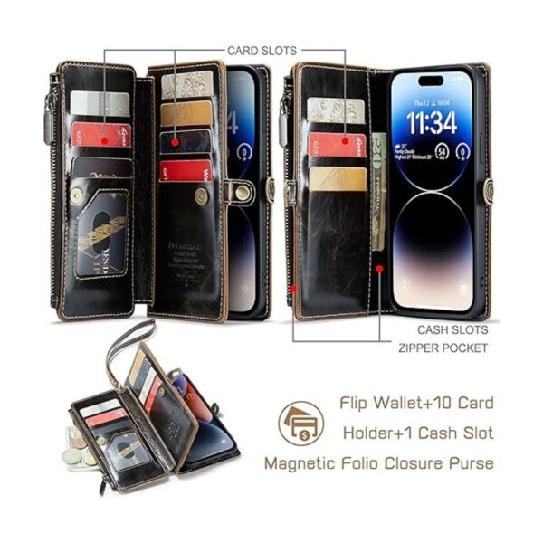 Defencase Funda tipo cartera para iPhone 14 Pro Max para_2