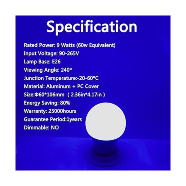 Bombilla LED azul 9 W equivalente a 60 W bombilla azul_2