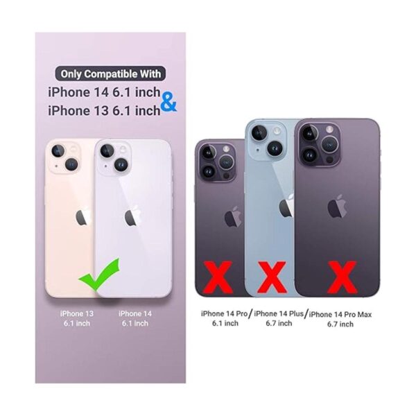 ULAK Funda protectora transparente para iPhone 14 con_2