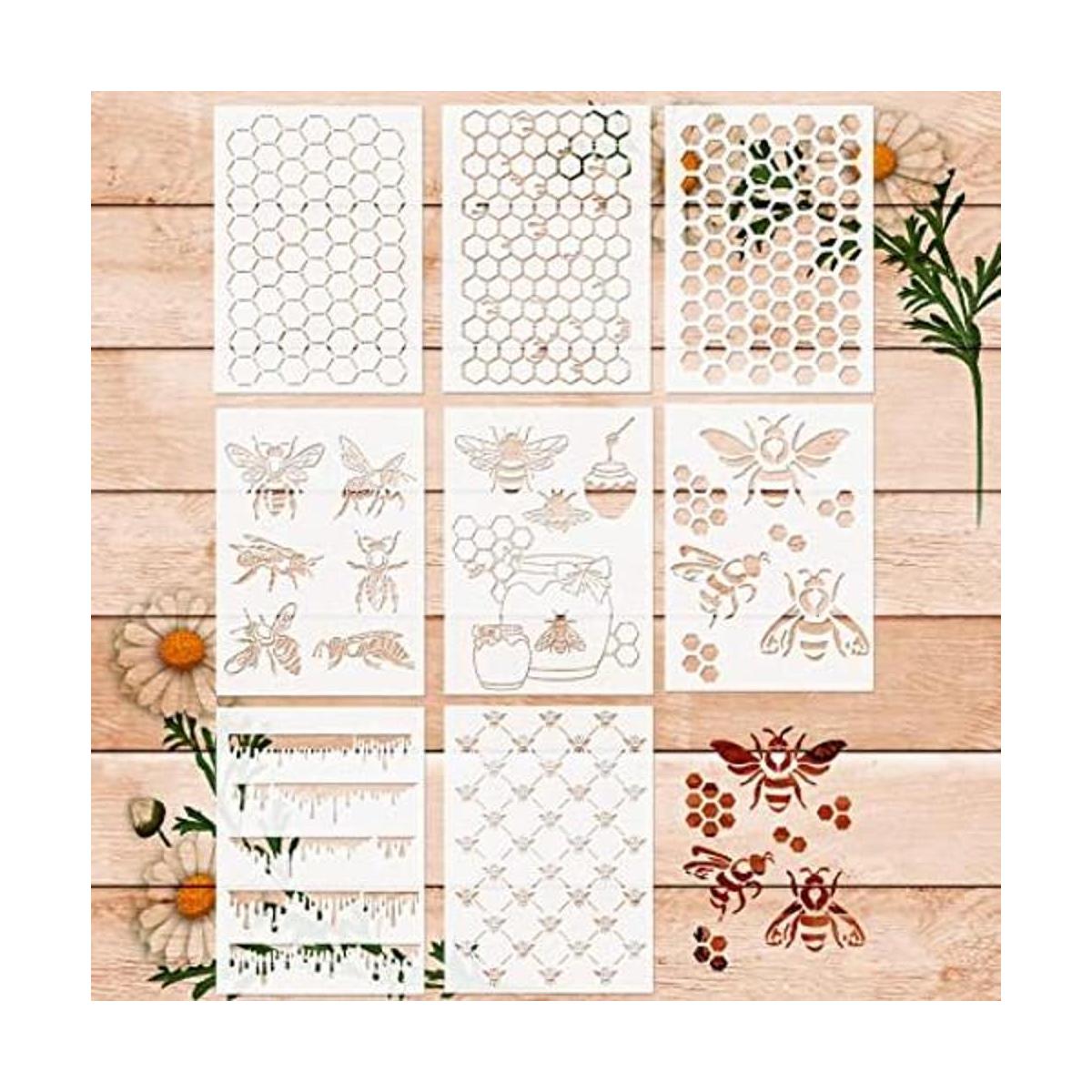 8 plantillas de abeja para pintar sobre madera plantilla