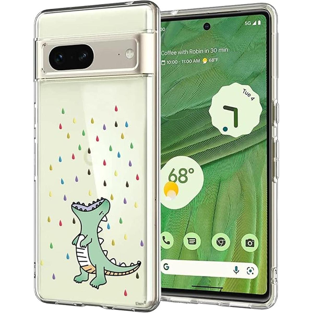 Unov Funda compatible con Pixel 7 transparente con diseño