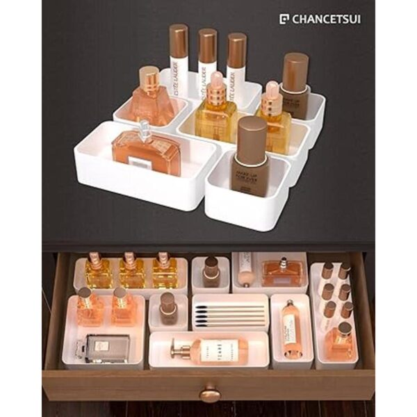 6 organizadores apilables de cajones de maquillaje
