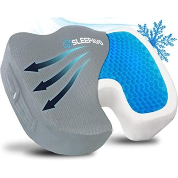 Sleepavo Cojín de asiento de espuma viscoelástica gris_1