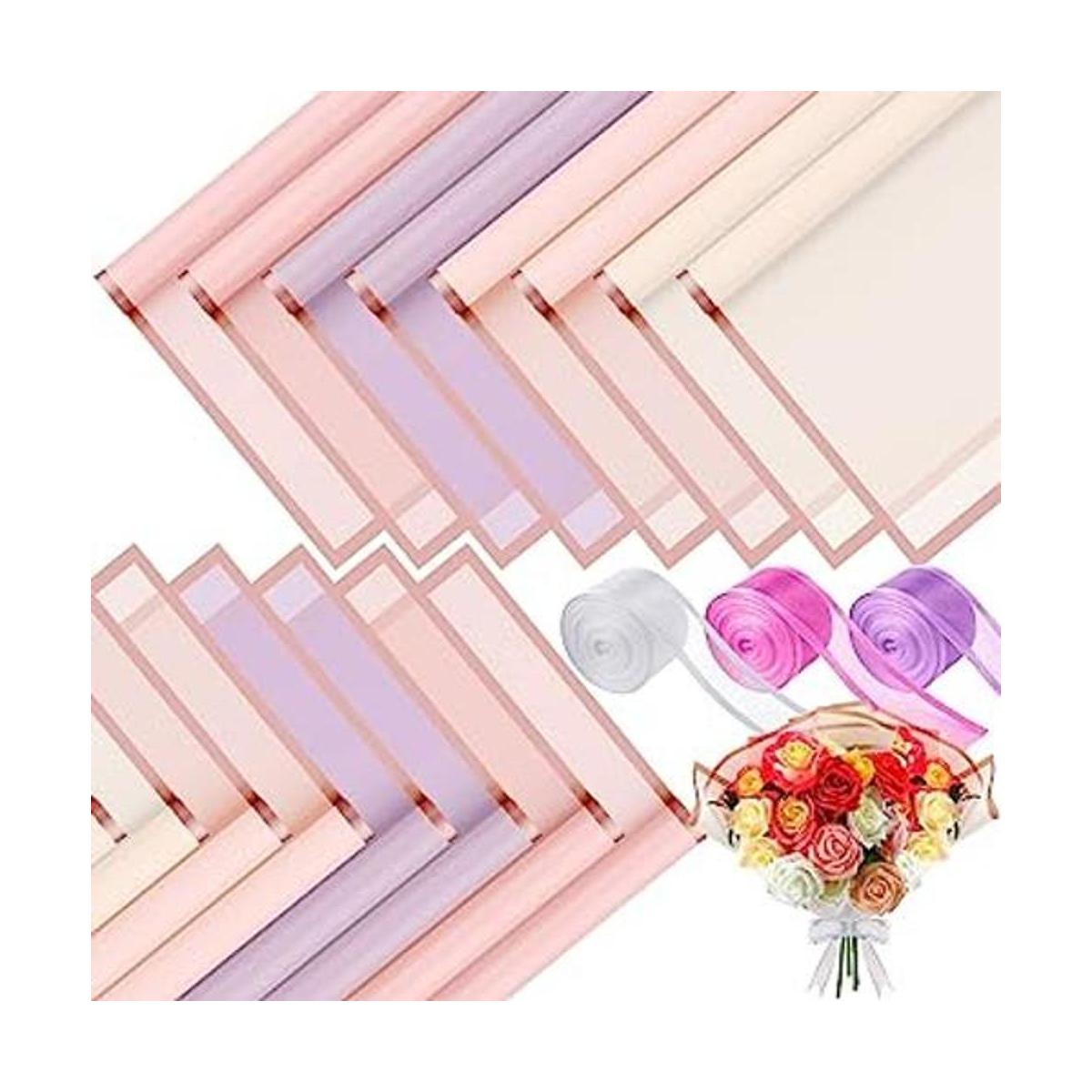 Mimorou 60 piezas de papel de regalo de flores con borde