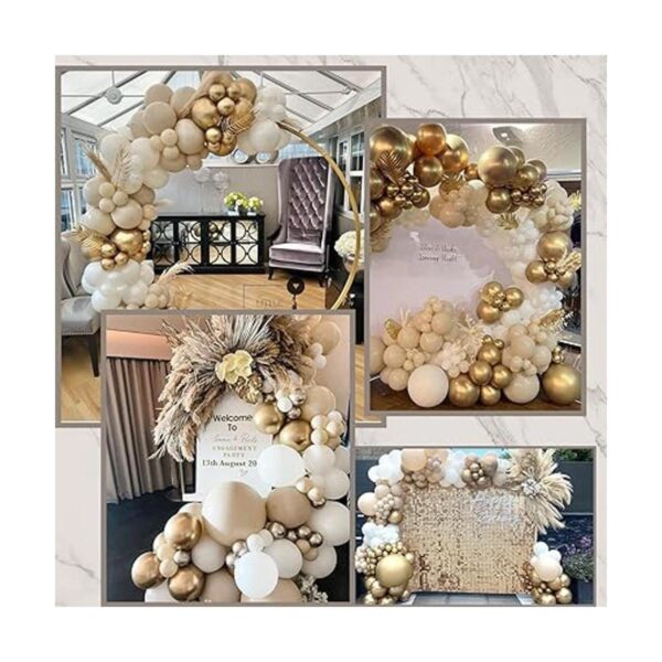 Kit de arco de guirnalda de globos de oro y arena blanca_6