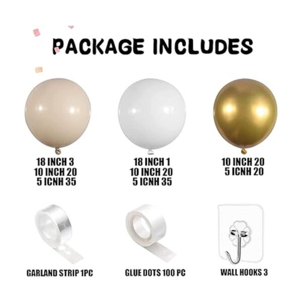 Kit de arco de guirnalda de globos de oro y arena blanca_2