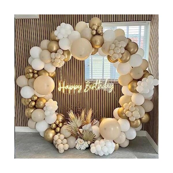 Kit de arco de guirnalda de globos de oro y arena blanca_1