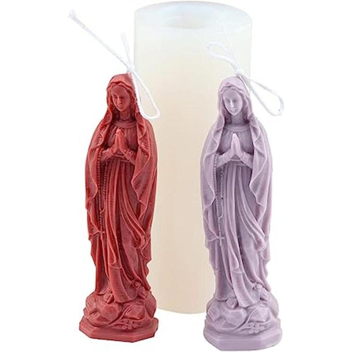 Cestony Moldes de silicona para velas 3D Virgin Mary para