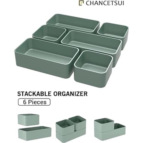 Organizador de maquillaje apilable de 6 piezas